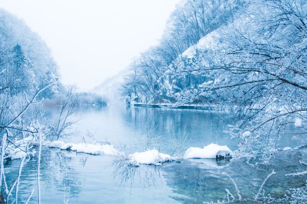 Winter at Plitvice Lake Croatia