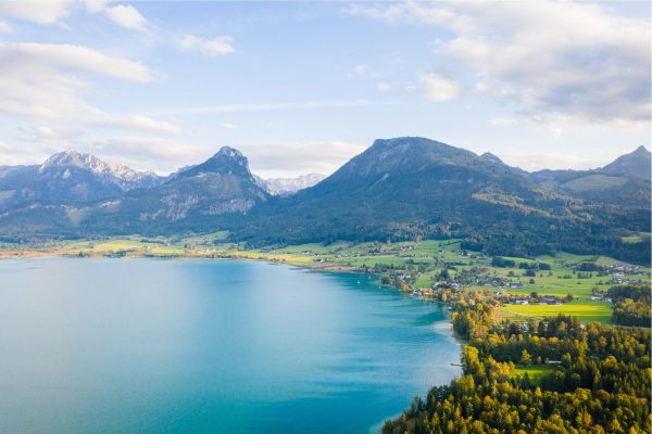 St. Wolfgang and the small town St. Wolfgang im Salzkammergut, Upper Austria, Austria, Europe St. Wolfgang and the small town St. Wolfgang im Salzkammergut, Upper Austria, Austria, Europe